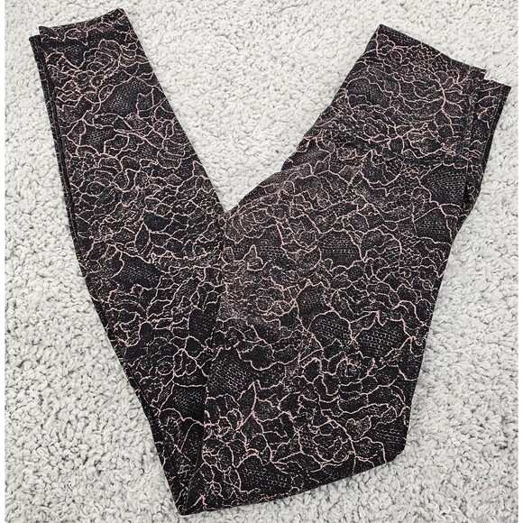 Lululemon Womens Align Leggings Full Length Pocket Lacescape Black Yoga Size 2 - Picture 6 of 13